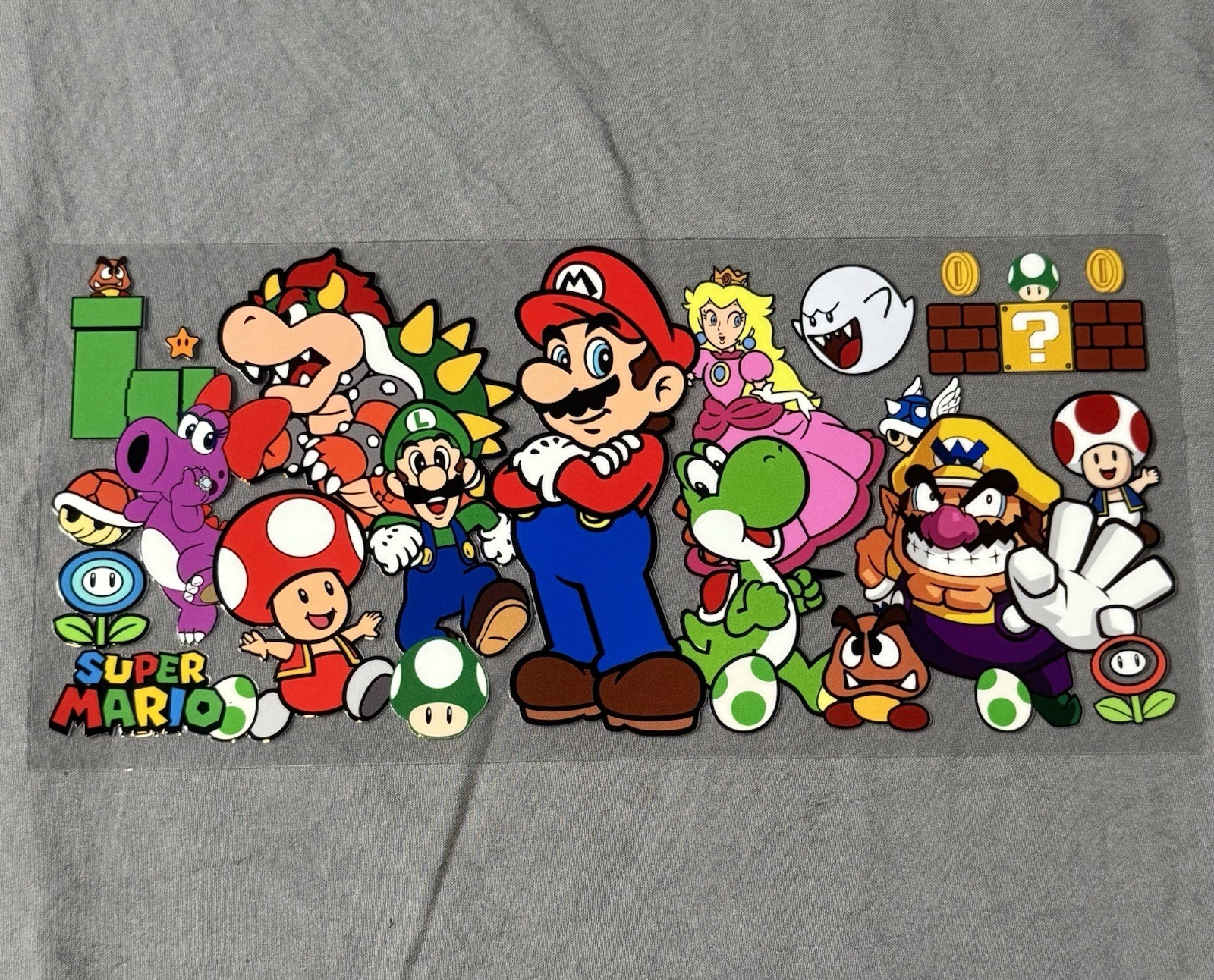 Super Mario Bros UV DTF Transfer Sticker Wrap DIY Bottles Cup
