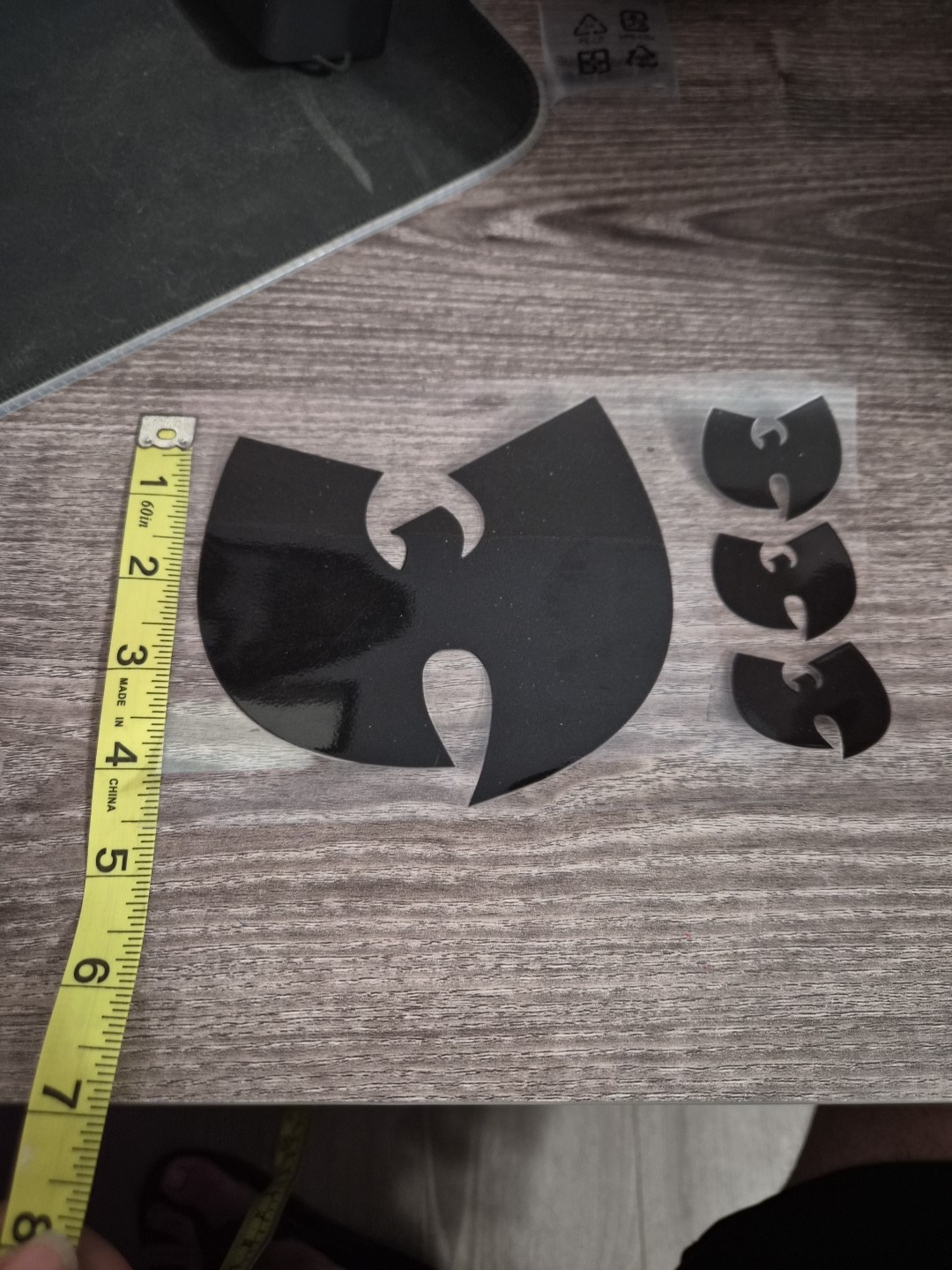 Wu-Tang 5pc Set Raised High Quality UV DTF Raised Decal Sticker Waterproof USA
