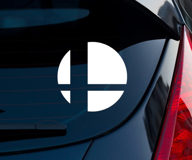 Super Smash Bros Logo Smash Ball Indoor/Outdoor Matte White Vinyl Decal 3"x3"