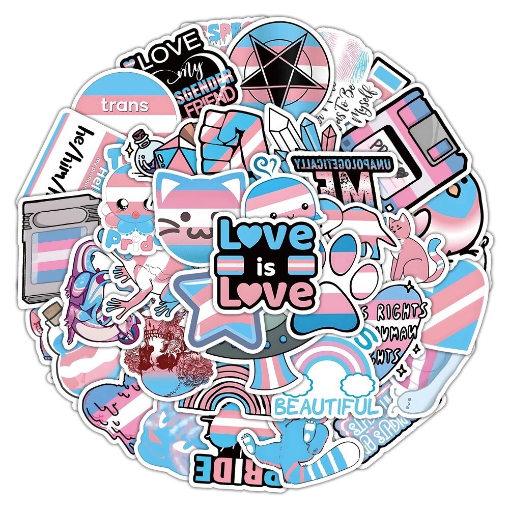 20 Random Trans Pride Sticker Set Decal Pack Laptop Car Yeti Hydro Free Shipping