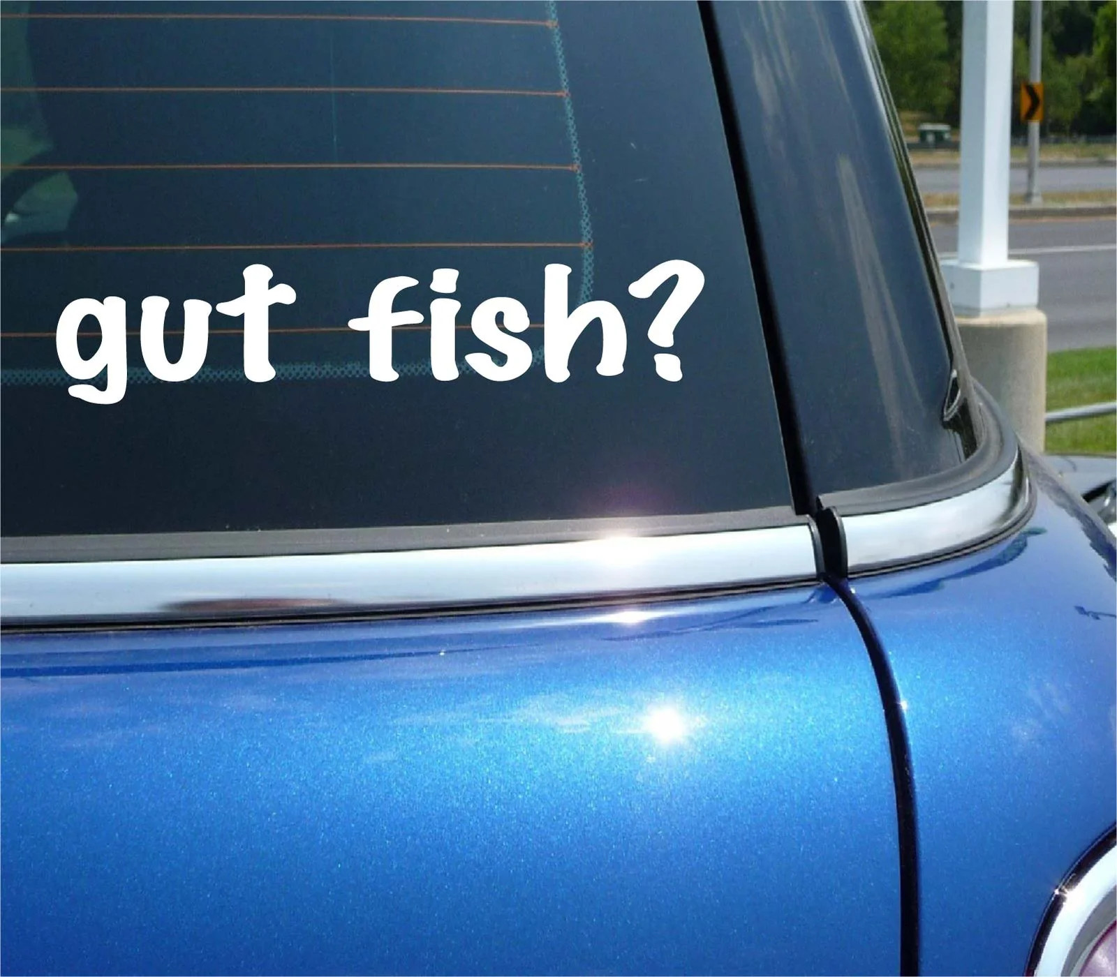 GUT FISH? FISHING CLEANING SPORT FUNNY DECAL STICKER ART CAR WALL