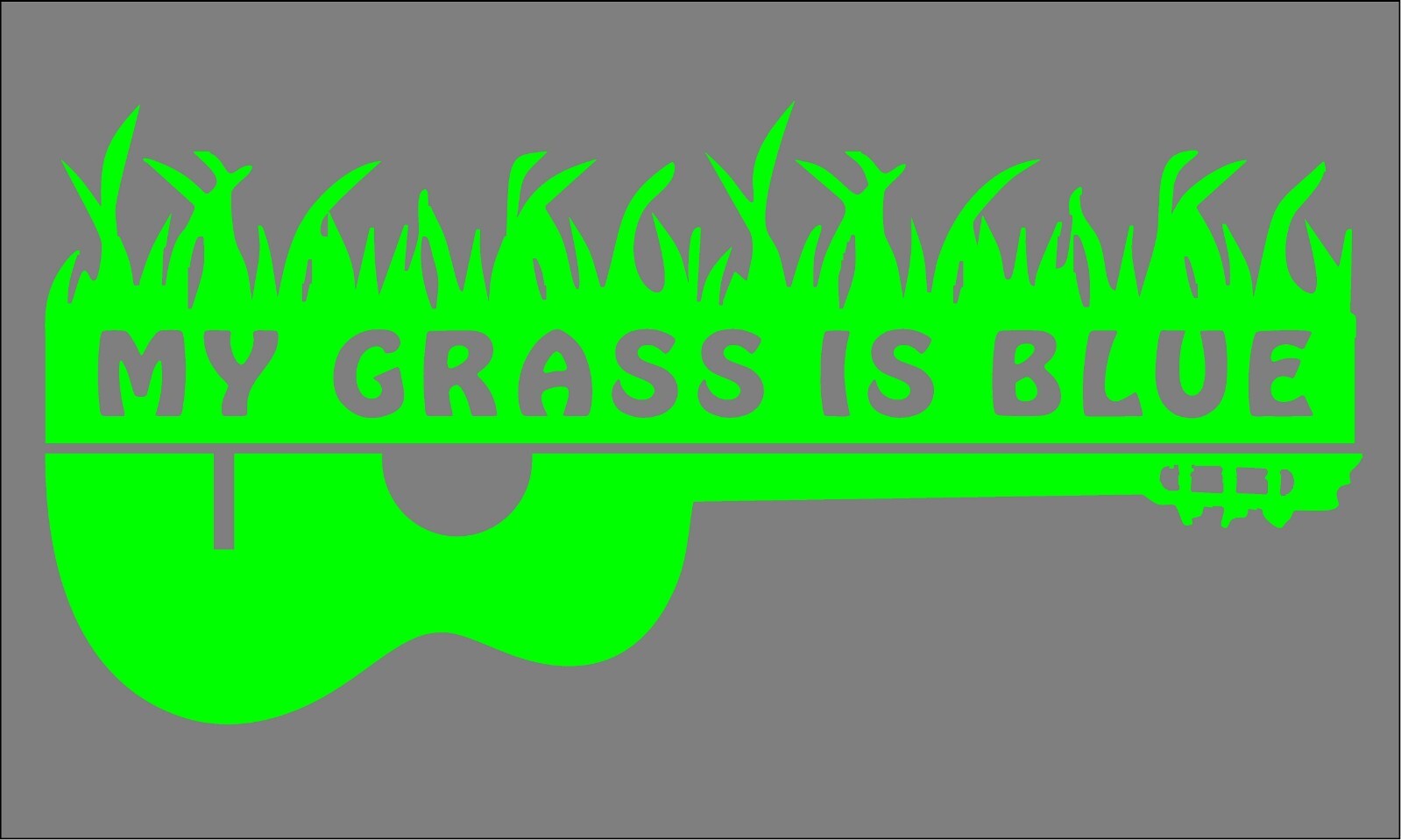 My Grass Is Blue Decal with Guitar Car Vinyl Music Sticker