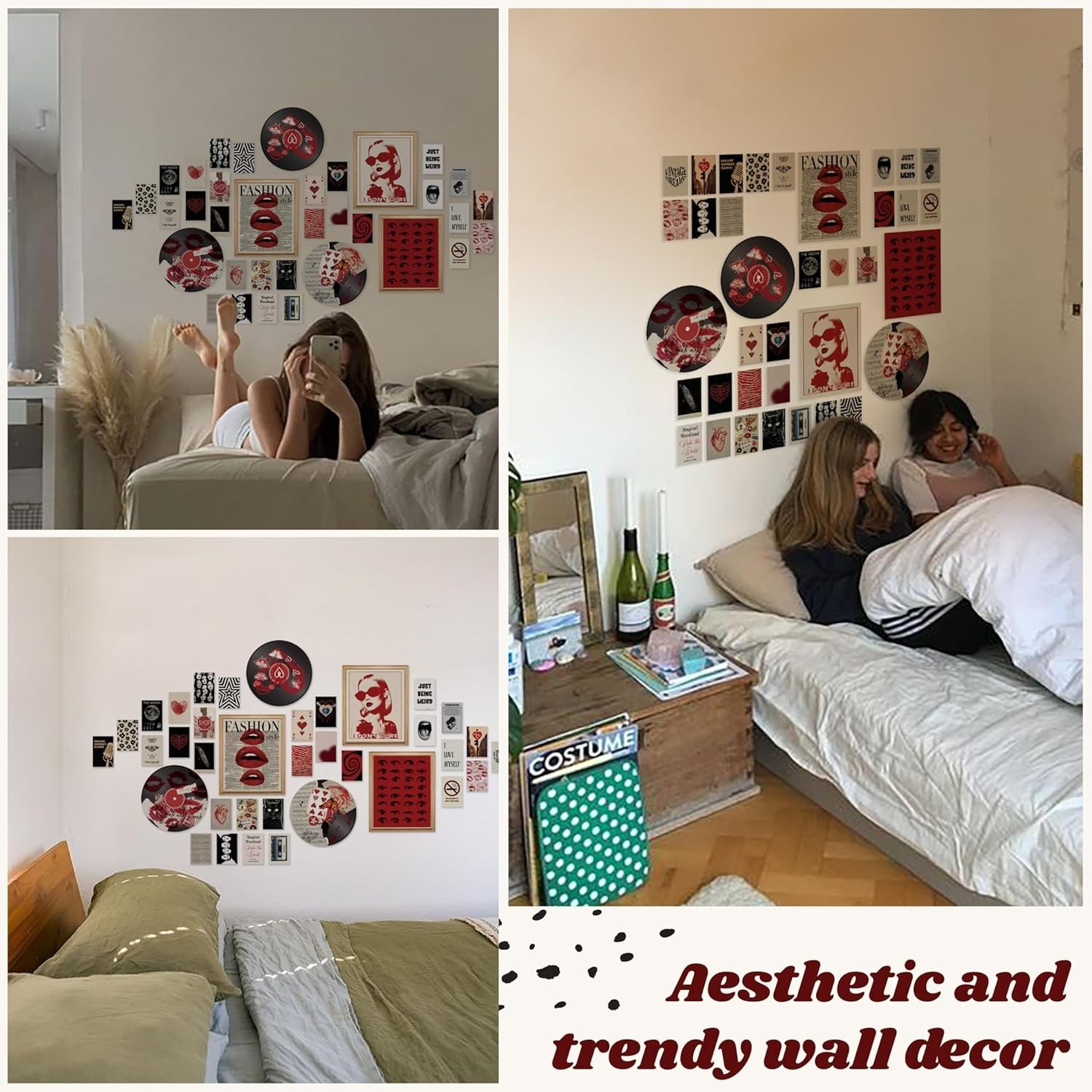 Downtown Girl Posters Red Aesthetic Wall Decor Y2K Room Prints Teen Girls