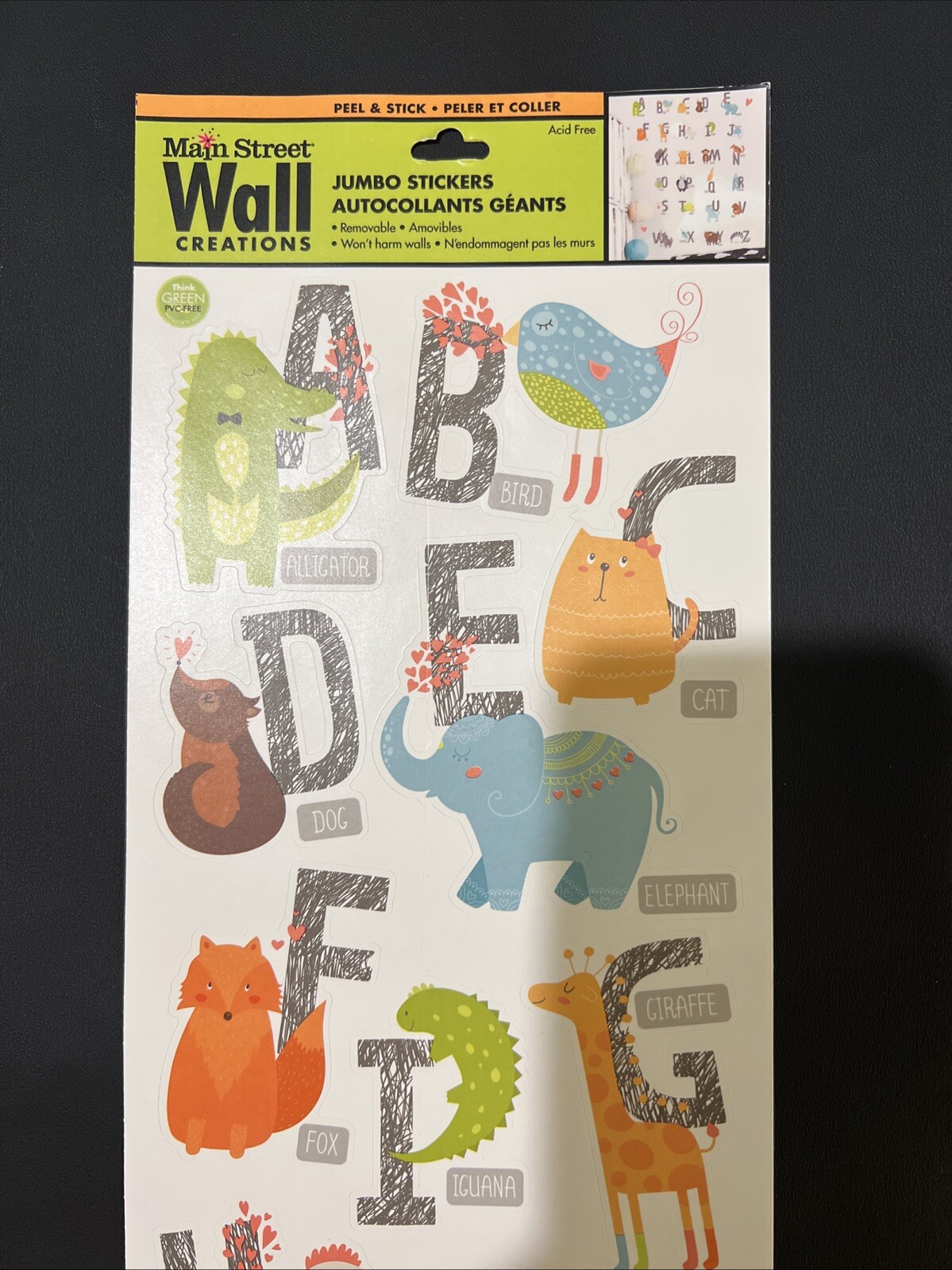 26 PCS! A-B-C's & Names of Farm & Wild Animals Theme Removable Wall Decals NEW!