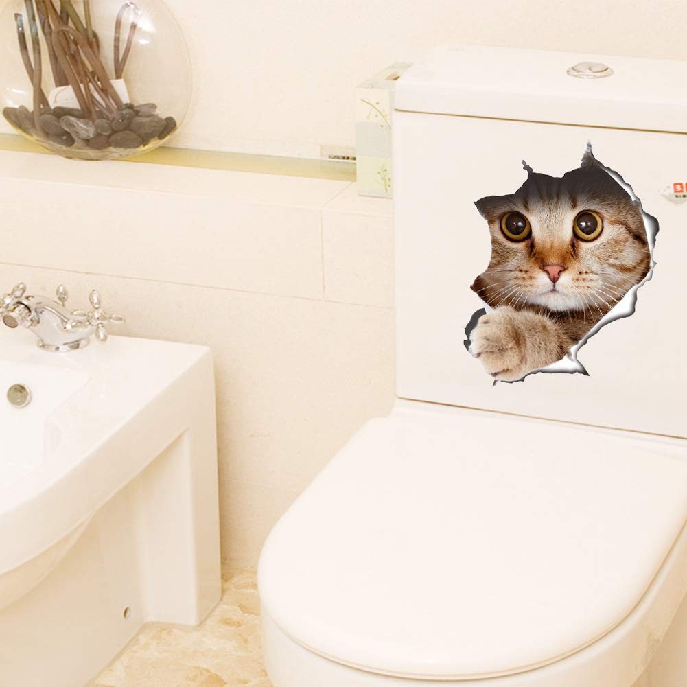 12 Pack 3D Cat Wall Stickers Peel and Stick Wall Decals for Nursery Room Toilet