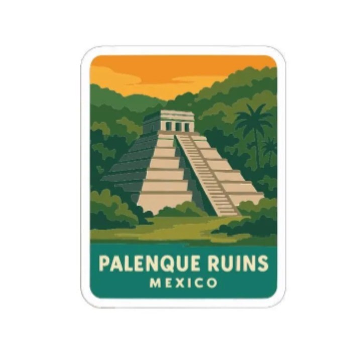 Palenque Ruins Mexico Iron On Heat Transfer Vinyl HTV Die-Cut Symbolic Landmark