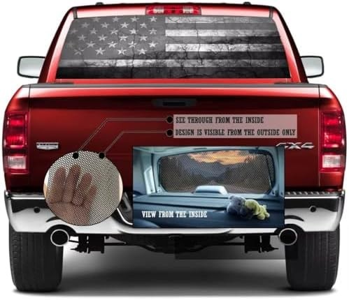 Patriotic American Flag Truck Back Window Graphics Decal,Patriotic Flag Perforat