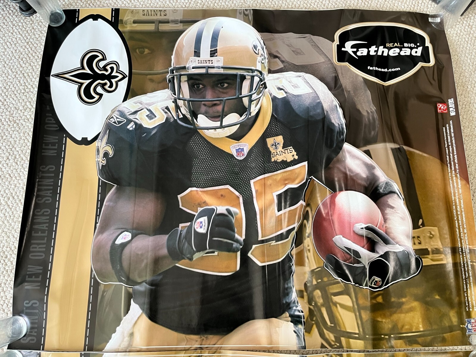 NFL Reggie Bush New Orleans Saints Fathead Wall Decal Decoration NEW, Never Used