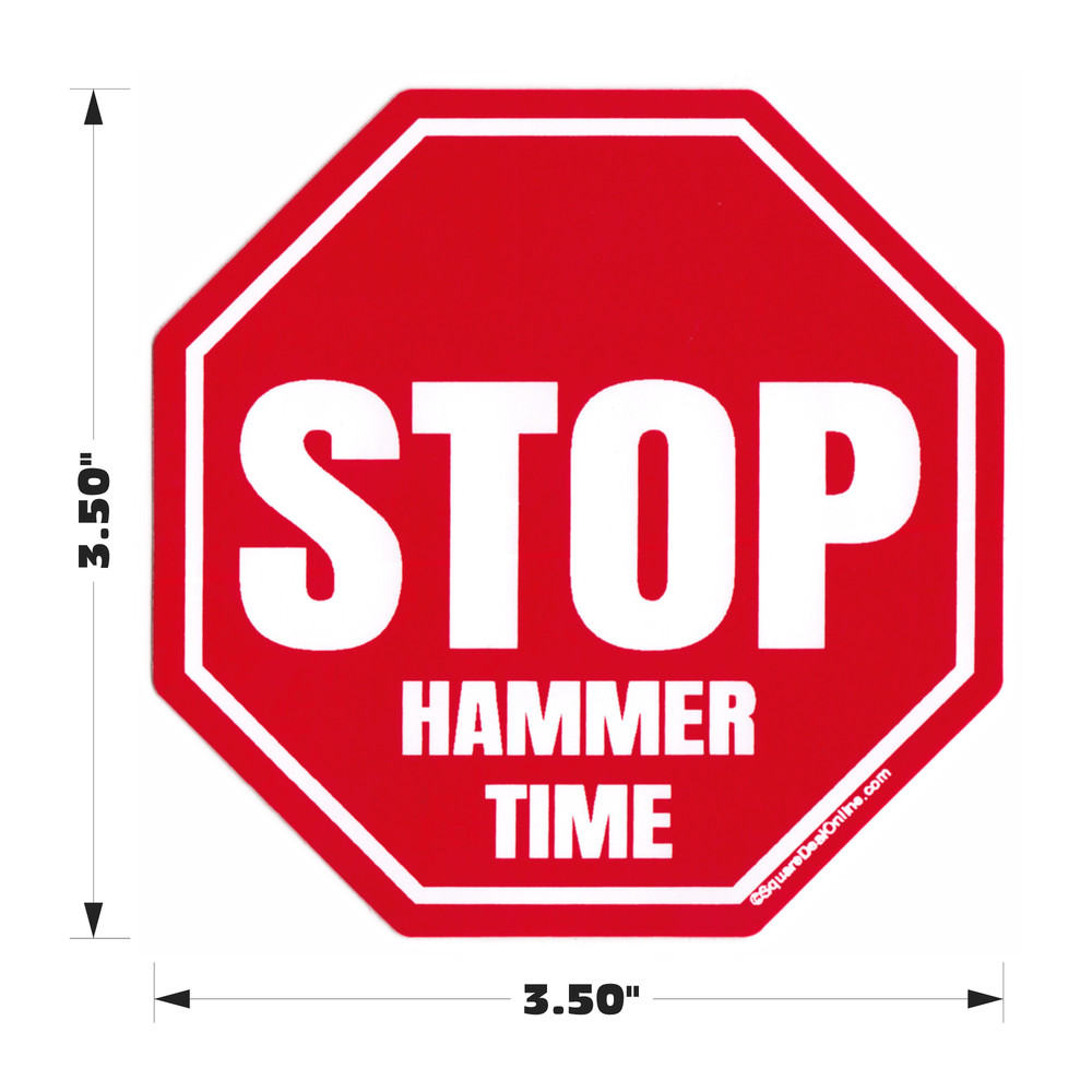 Sticker – Stop Hammer Time Funny 1990s Hip Hop Vintage Parody Humor Retro