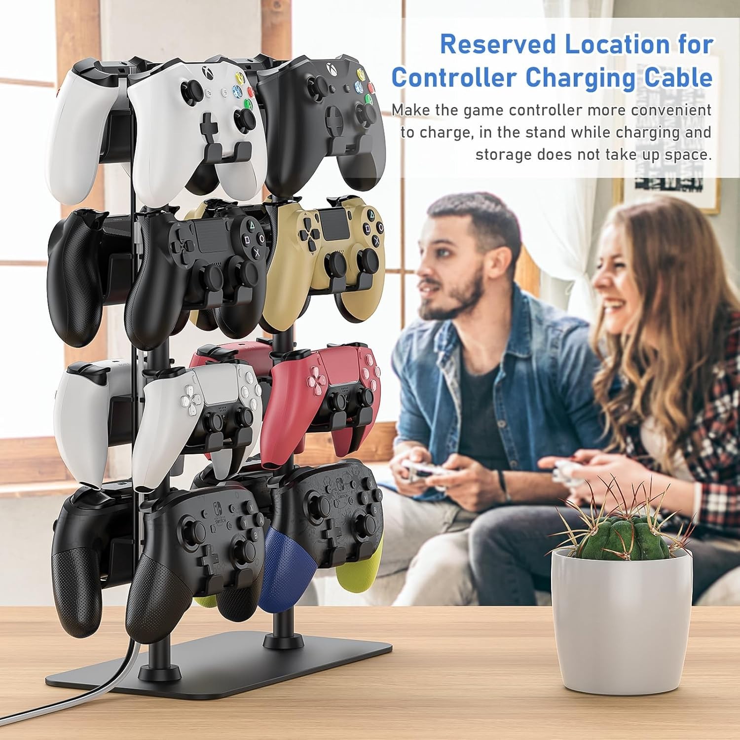 Controller Holder for 16 Xbox PS5 PS4 Gaming Controller, Video Game Controlle…