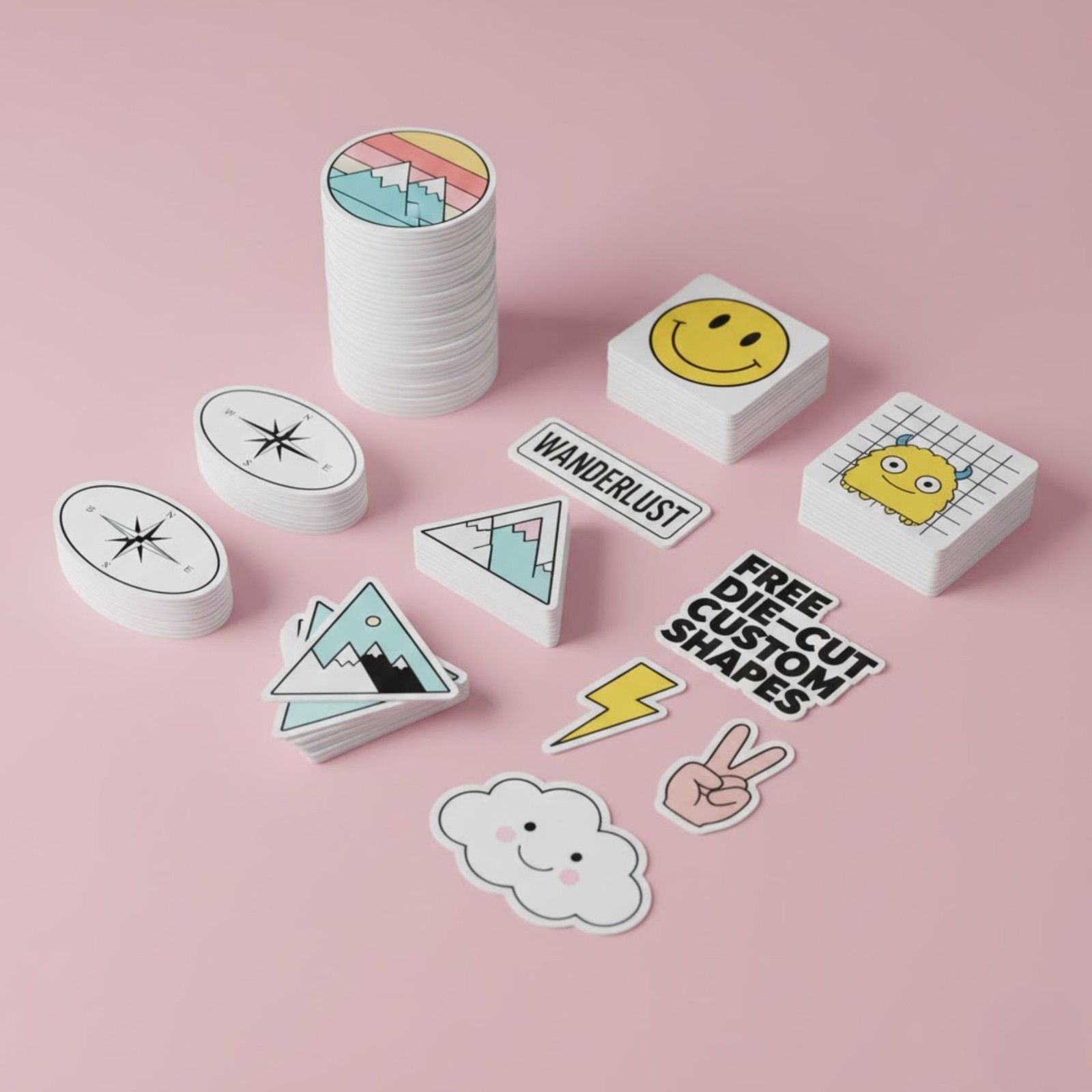 Custom Matte Die Cut Sticker Decals Labels Logo Bulk Vinyl Waterproof UV
