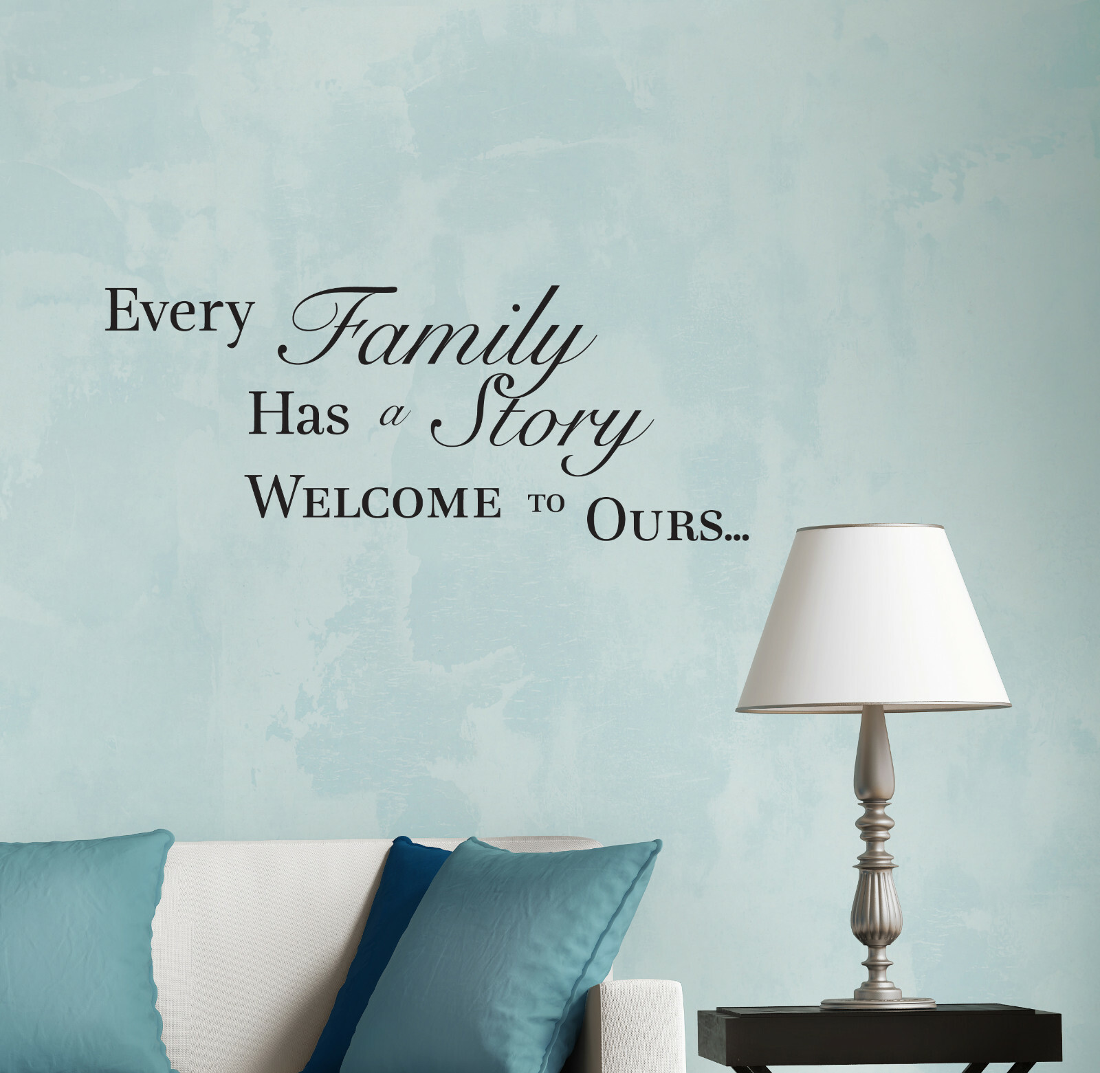 Wall Decal Words Quote Family Story Living Room Interior Vinyl Decor Black gz447
