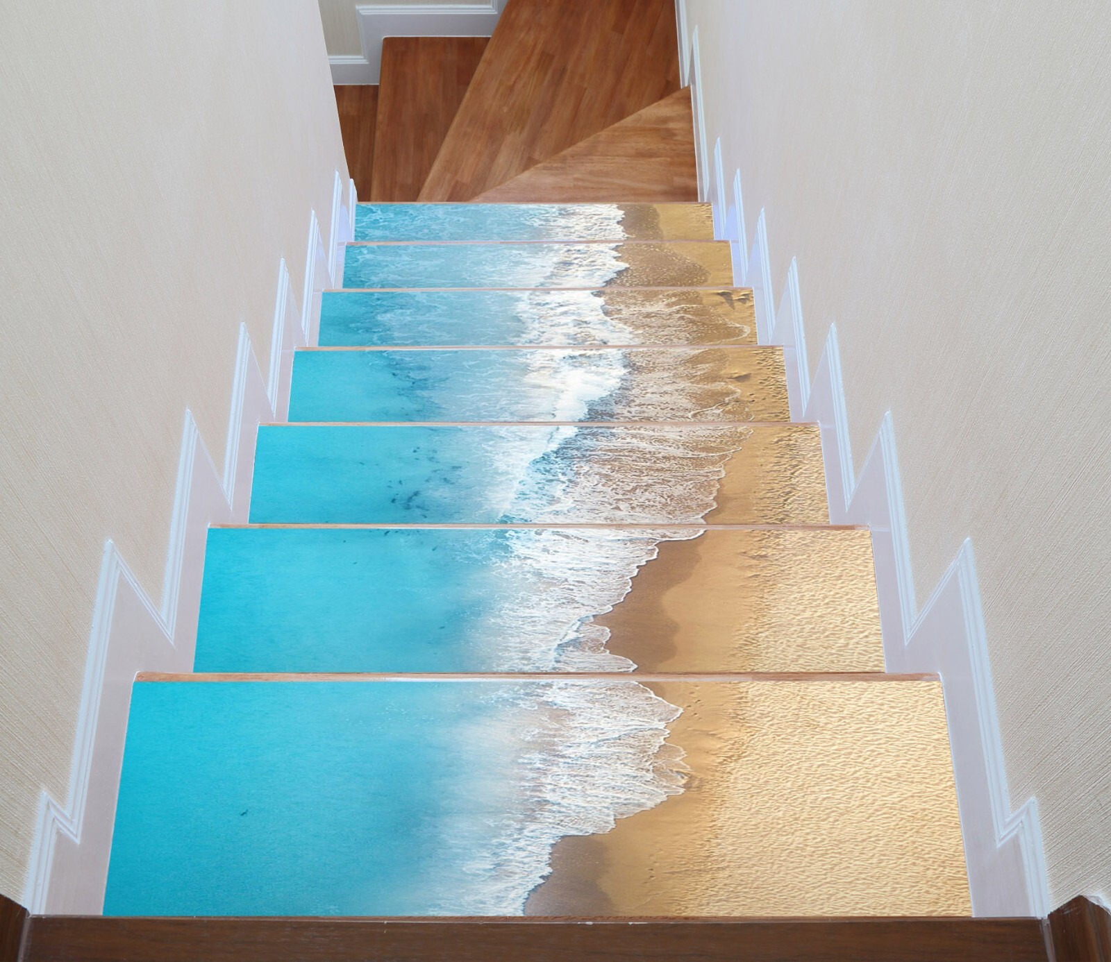 3D Beach Style W159 Stairs Risers Decoration Photo Mural Vinyl Wallpaper Vera