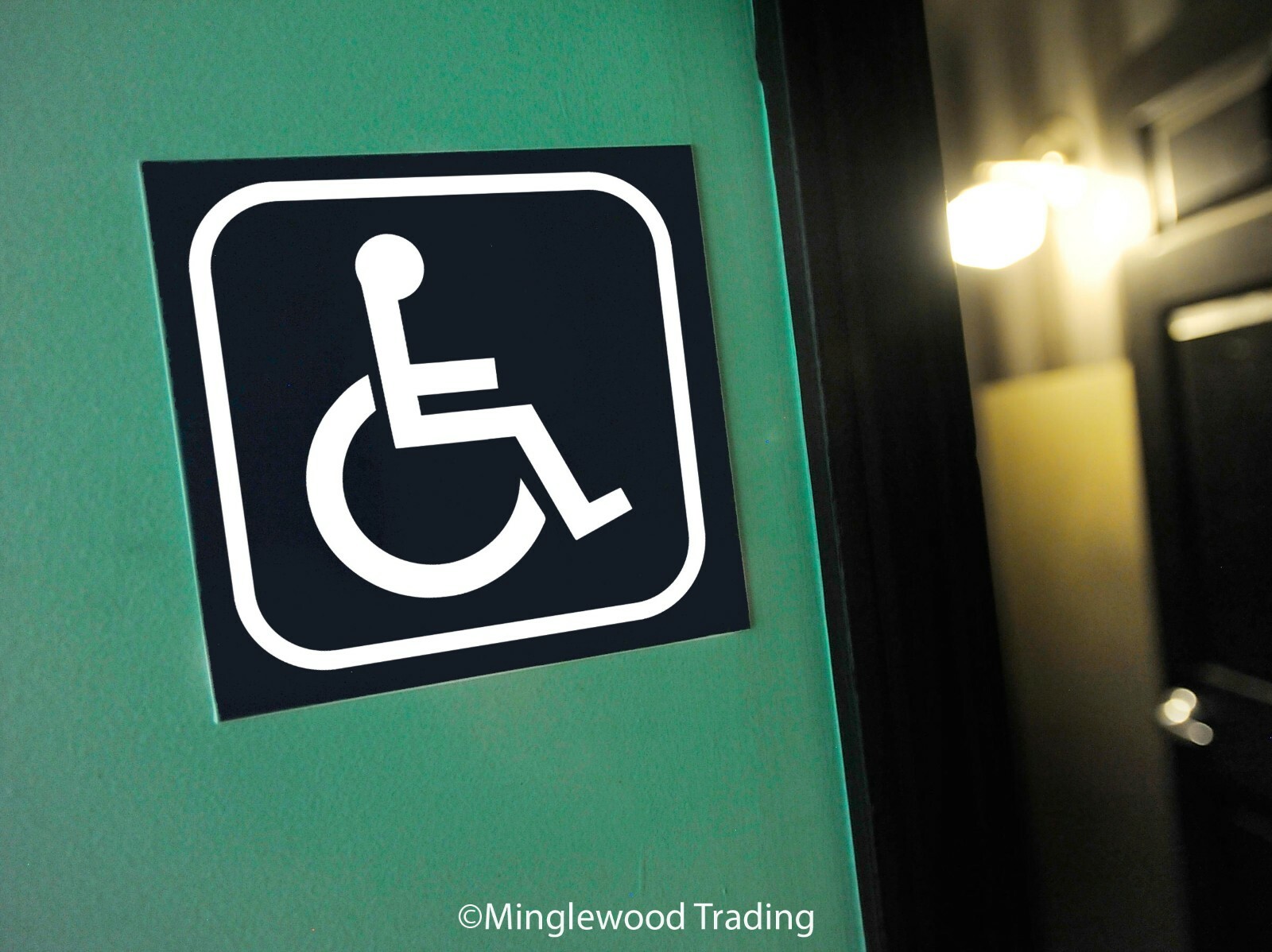 Handicap Accessible Bathroom Door Sign Vinyl Sticker – Wheelchair ADA – Die Cut