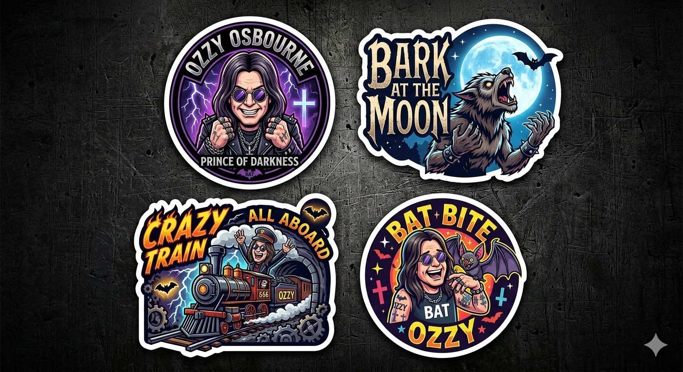 4 Ozzy Osbourne Stickers Decal Phone Laptop