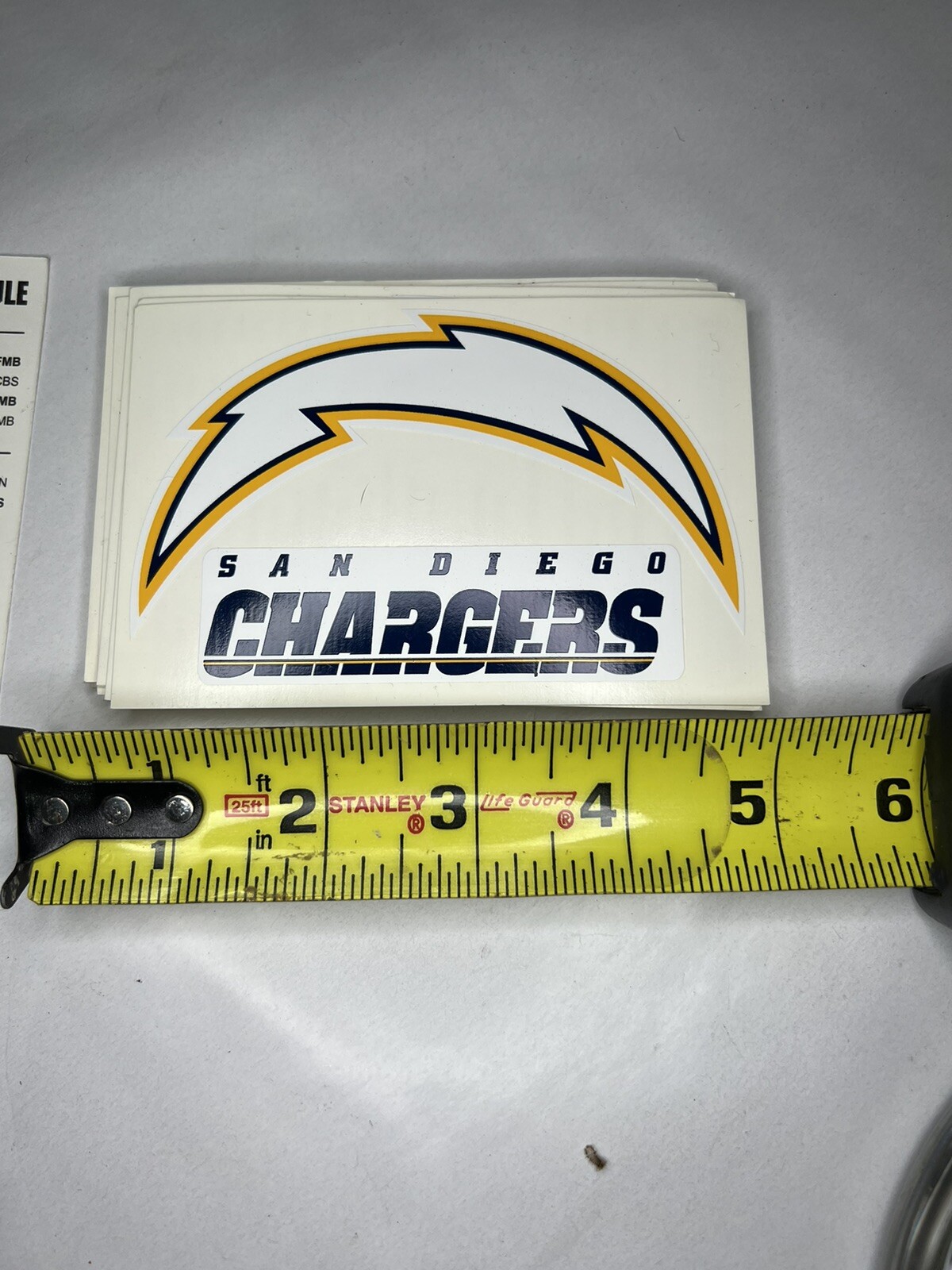 Retro San Diego LA Chargers 4” Bolt Logo 2006 Schedule Included 2 Stickers! 14-2