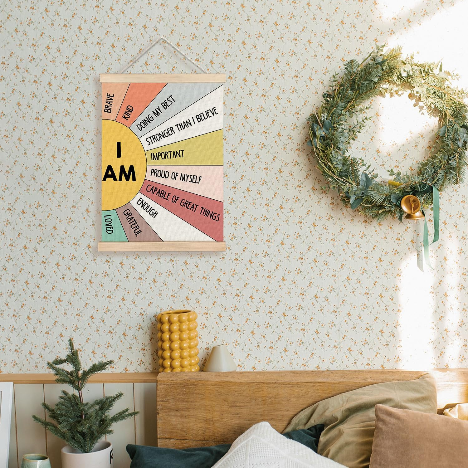 Affirmation Wall Decor for Kids Boys Girls, I Am Kind I Am Brave Positive Affirm