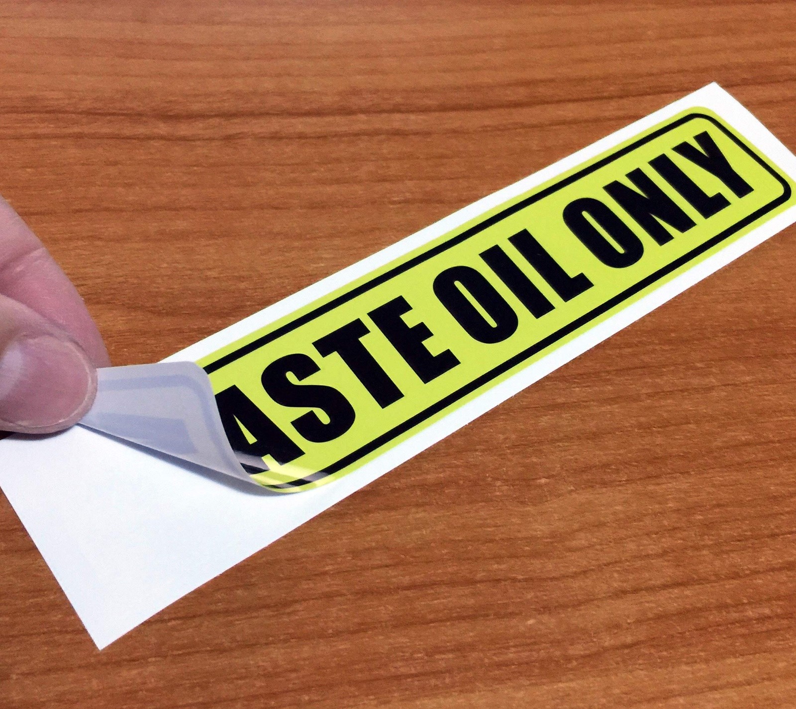 3 Pack Waste Oil Only Stickers 625×125 Inch Waterproof Adhesive Vinyl Signs