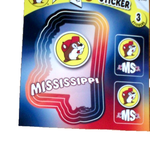 Mississippi Buc-ee's- Beaver Logo Stickers Set/3 MS State Shape: 5"+ Two Smaller