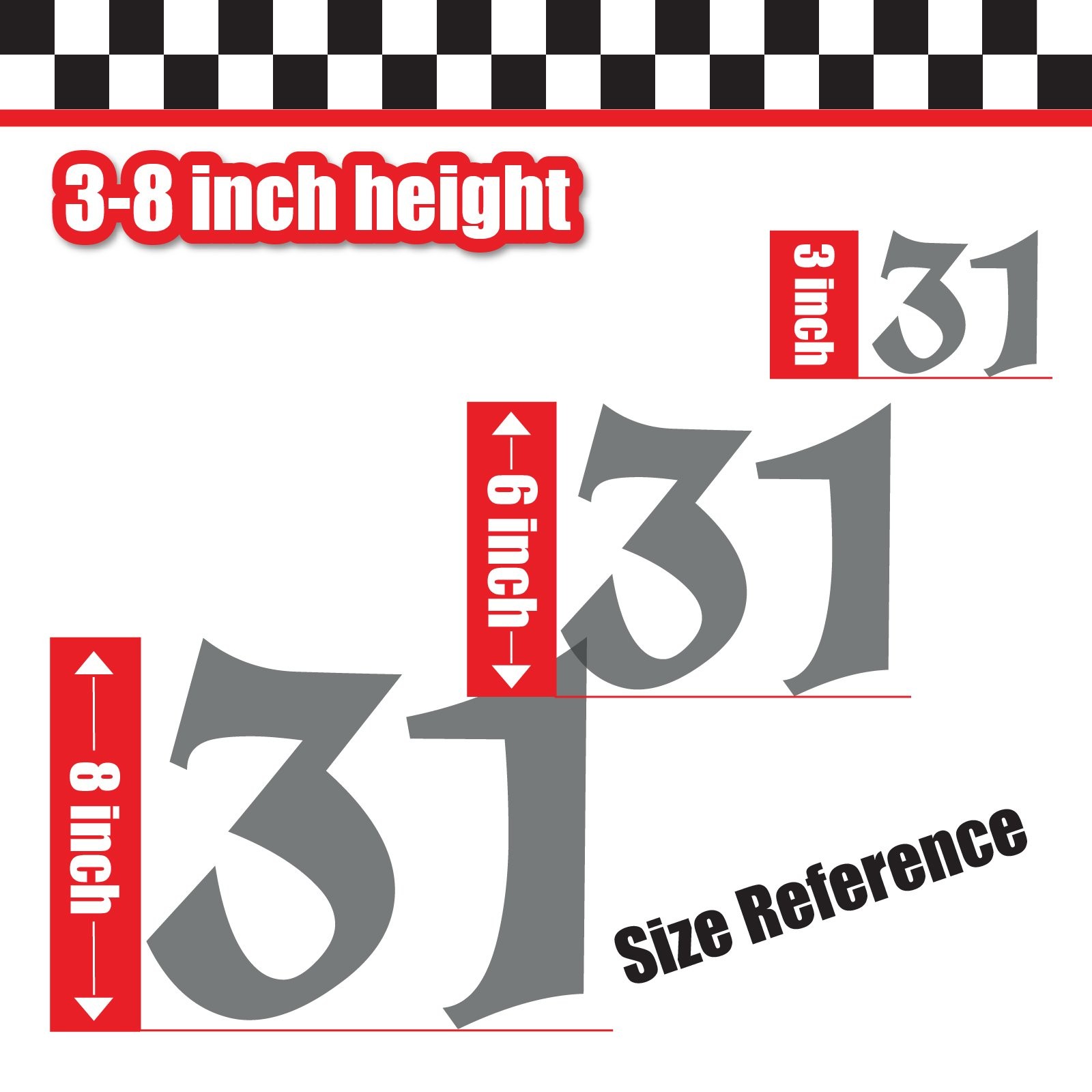 3x 3 Digit Custom Single Number Sticker Decal Locker Door Mailbox UnifrakturCook