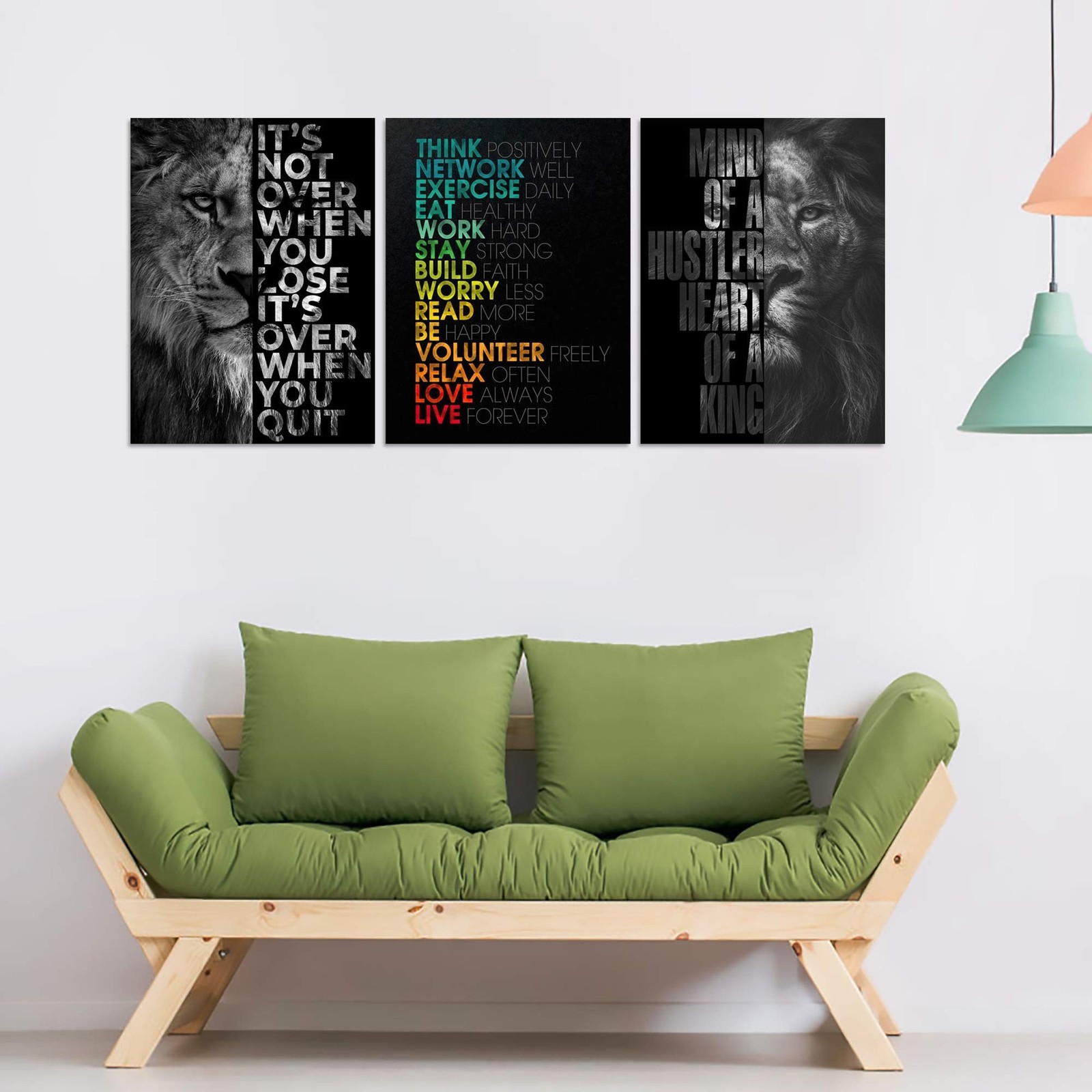 Motivational Office Wall Art Inspirational Canvas Wall Art Hustle Posters Wal…