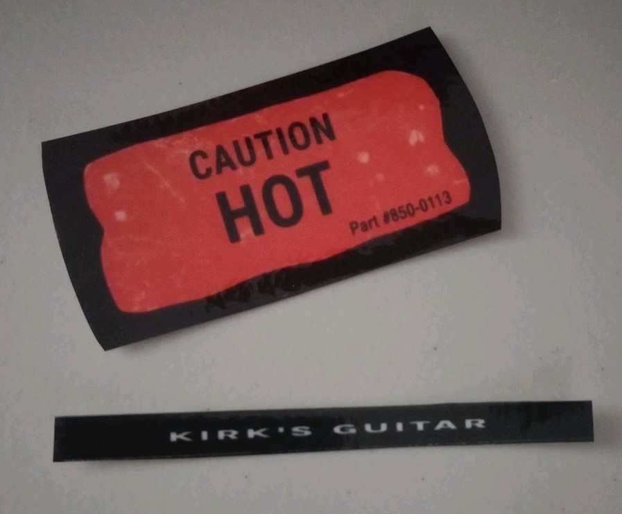 Kirk Hammett style 'Caution Hot' Sticker Decal Set For Metallica ESP KH-2 Guitar