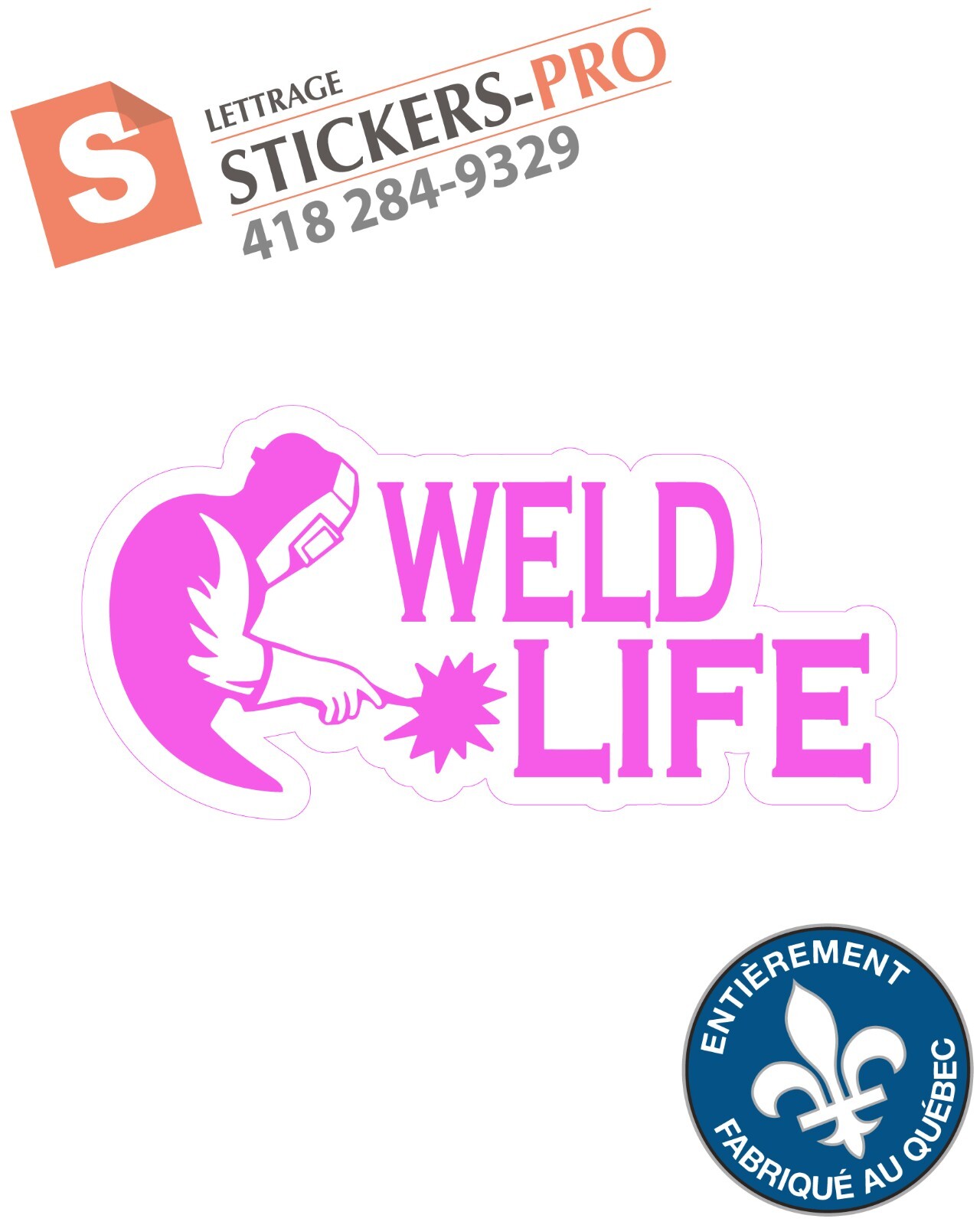 Weld Life Welder Sticker Stickers (Pink)