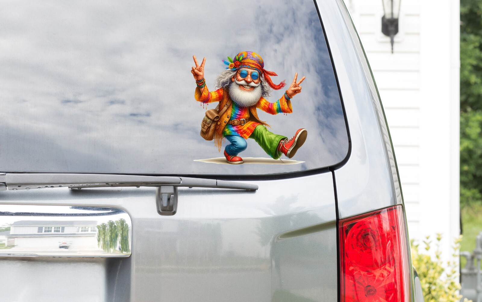 Peace Hippie Grandpa UV DTF Transparent Sticker / Decal