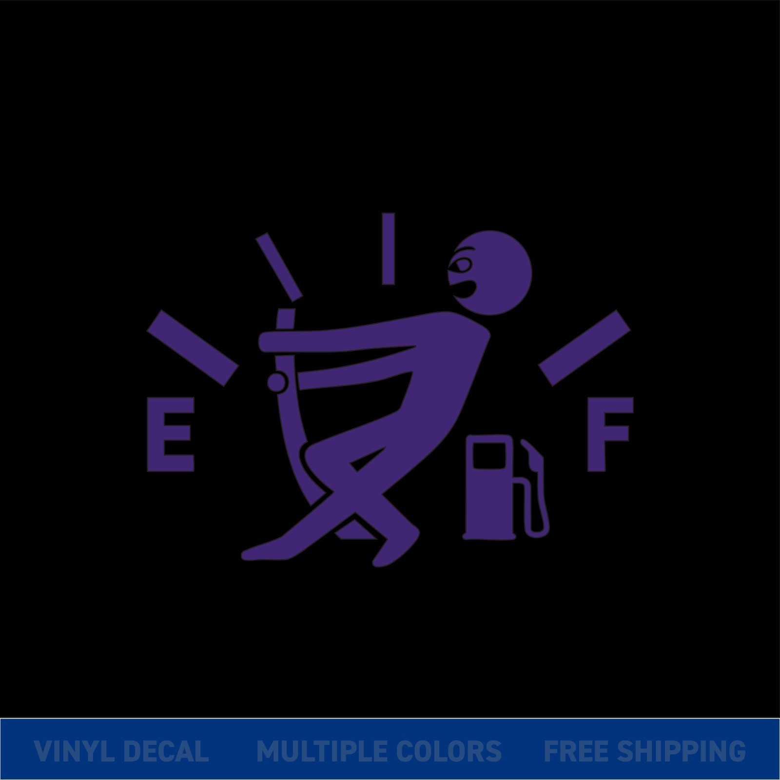 Funny Fuel Gauge Car Sticker – Low Gas Tank Empty Gauge Decal for Vehicle