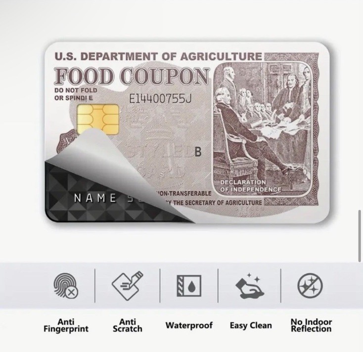 Food Stamps Welfare USDA Funny Skin Credit Debit Card Sticker Cover