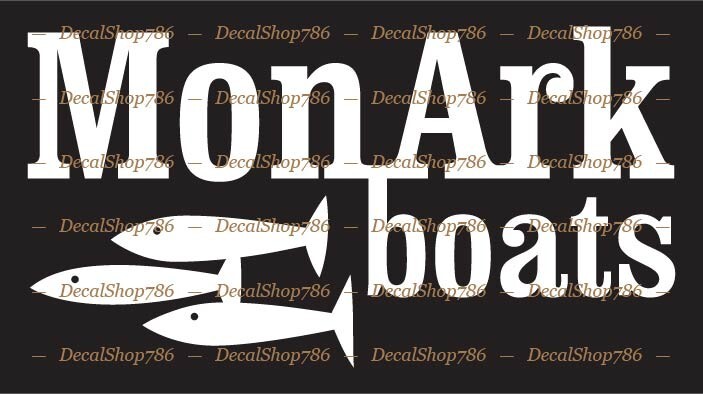 MonArk Boats II – Outdoor Sports – Vinyl Die-Cut Peel N' Stick Decals/Stickers