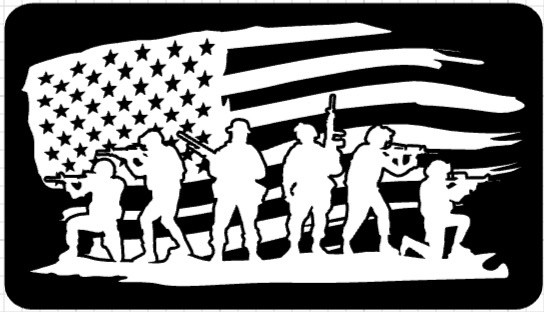 Battle Flag Silhouette Vinyl Decal Patriotic Sticker Truck Cooler Gun Safe Windo