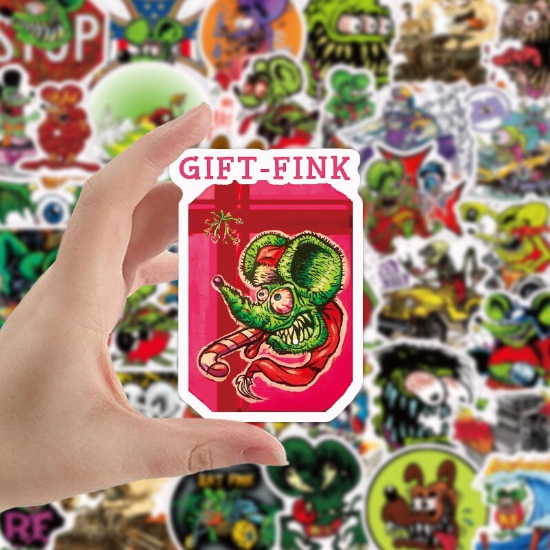 100Pcs RAT FINK Sticker for Adults Teens Girls Scrapbooking Water Bottles
