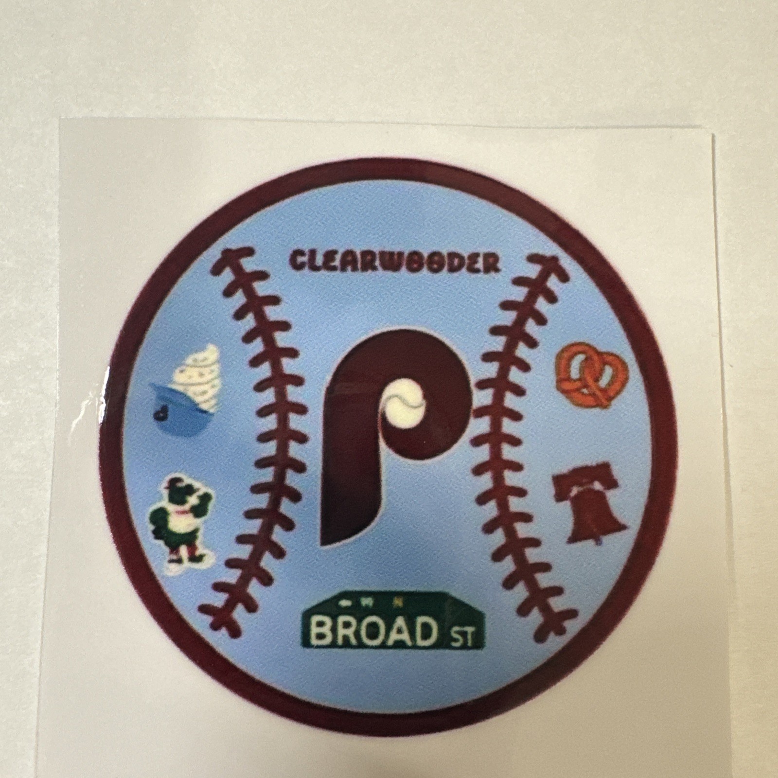 Phillies Clearwooder Ball Vinyl Decal Sticker
