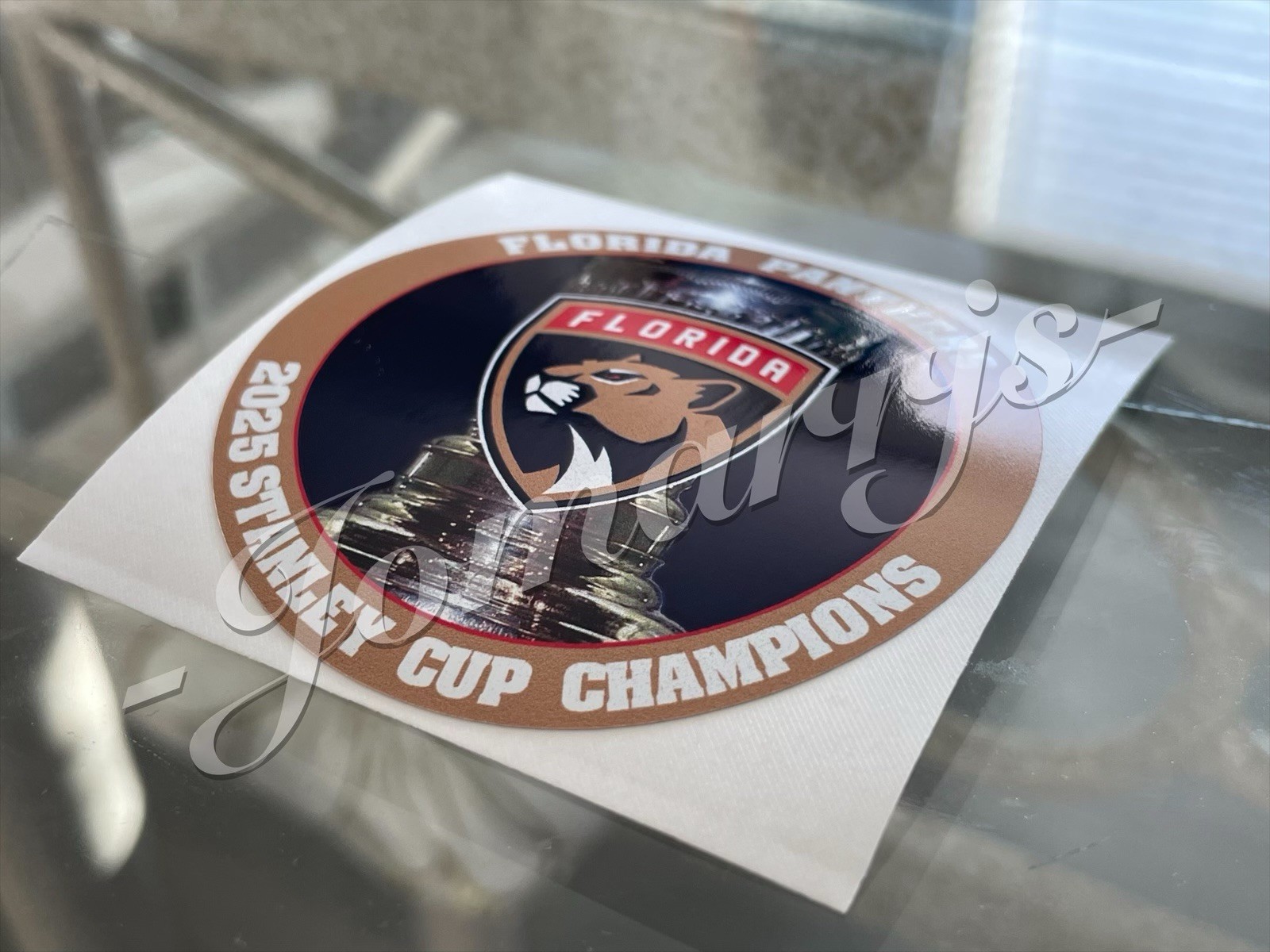 Florida Panthers 2025 Stanley Cup Champions Custom Sticker Decal NHL 3"-18"