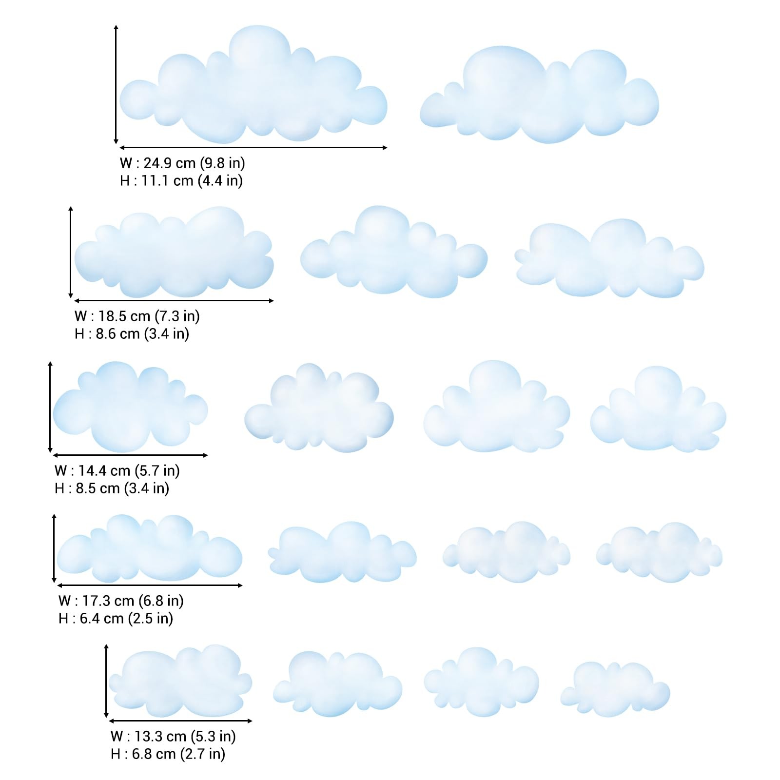 Cloud Window Clings – White Puffy Cloud Window Stickers for Bedroom, Nursery,…