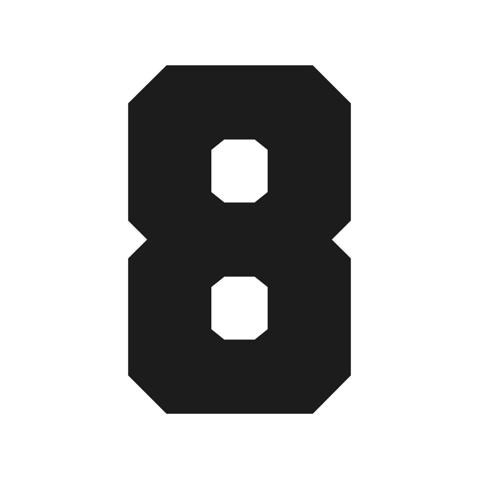 Number Eight Varsity font Vinyl decal 8 bold sports font Sticker
