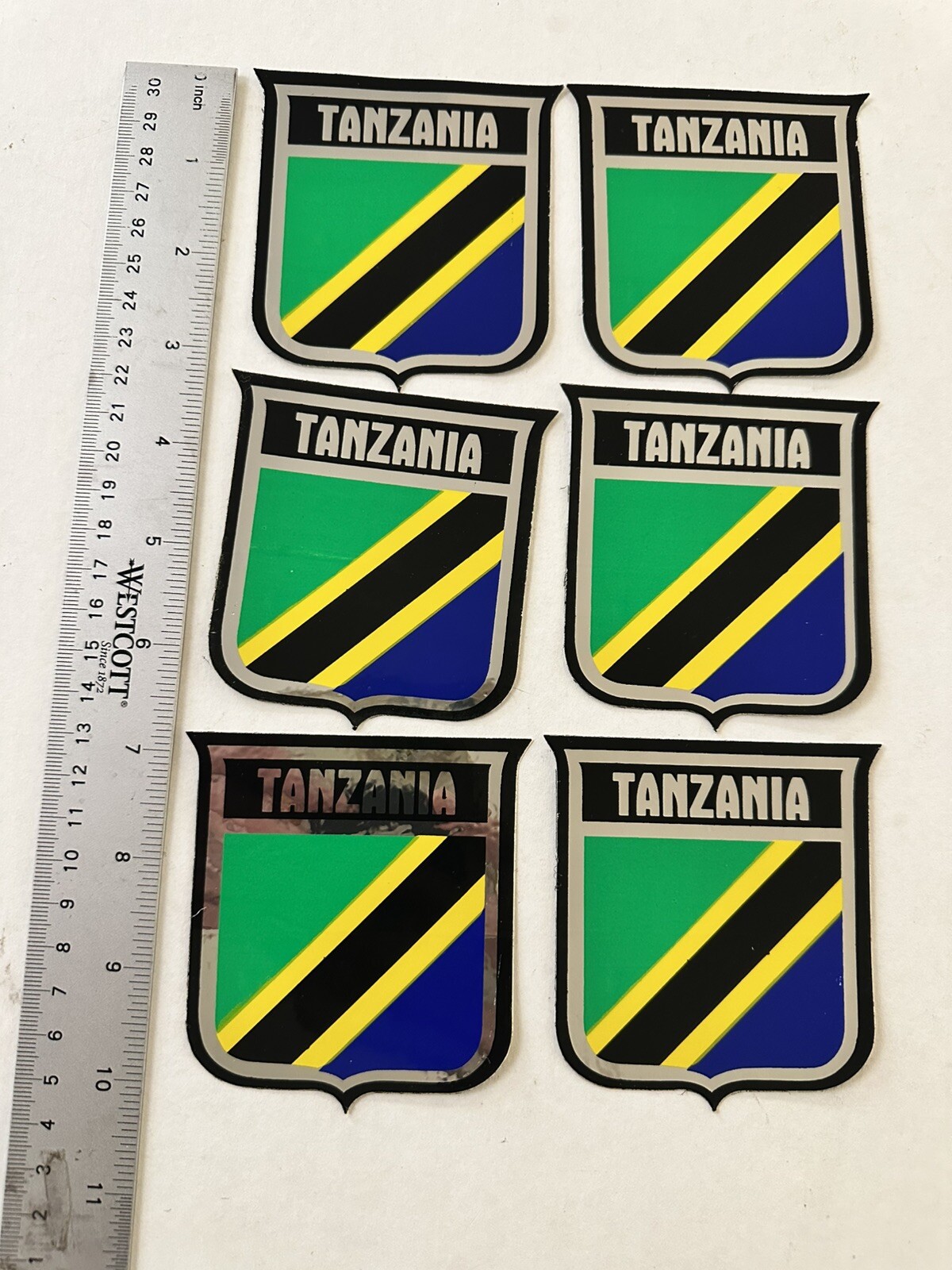 Tanzania International Flag Sticker Decal Lot Of 6 – Vintage New Old Stock –