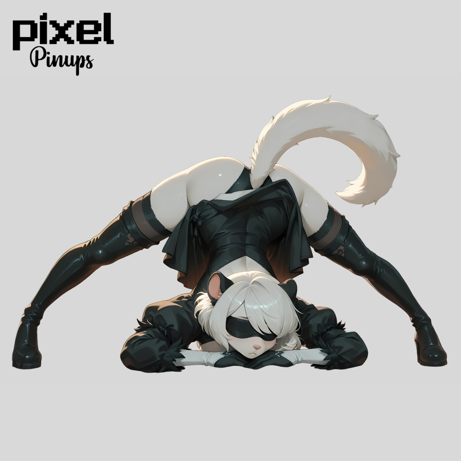 Furry Ferret Pinup Sticker 5.1" Pip Jack-O Front 2B Vinyl Waifu