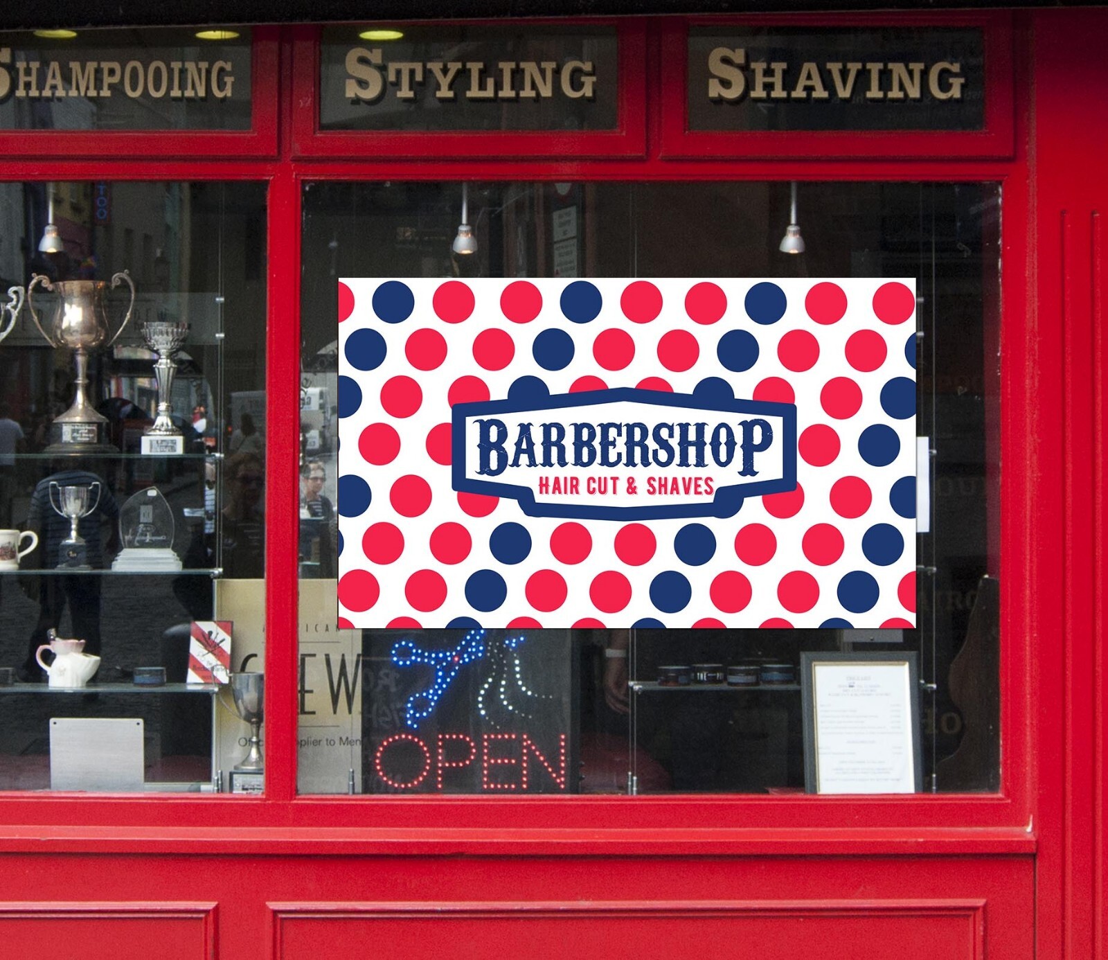 3D Man Hair Cut A461 Barber Shop Window Stickers Vinyl Wallpaper Wall Murals Amy