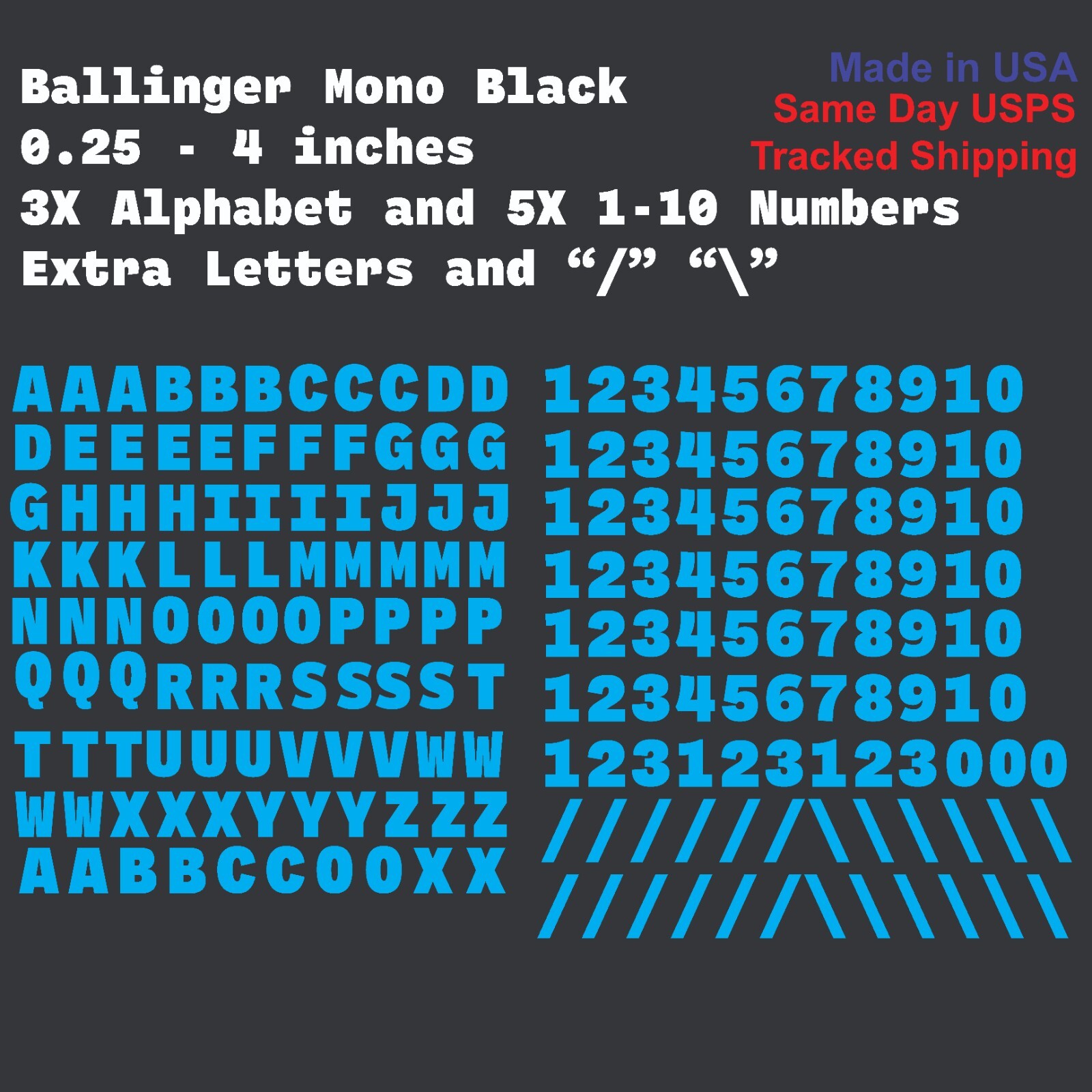 3XAlphabet A-Z & 1-10 Vinyl Decal Numbers – Mailbox, Shop, Wall, Address, Locker