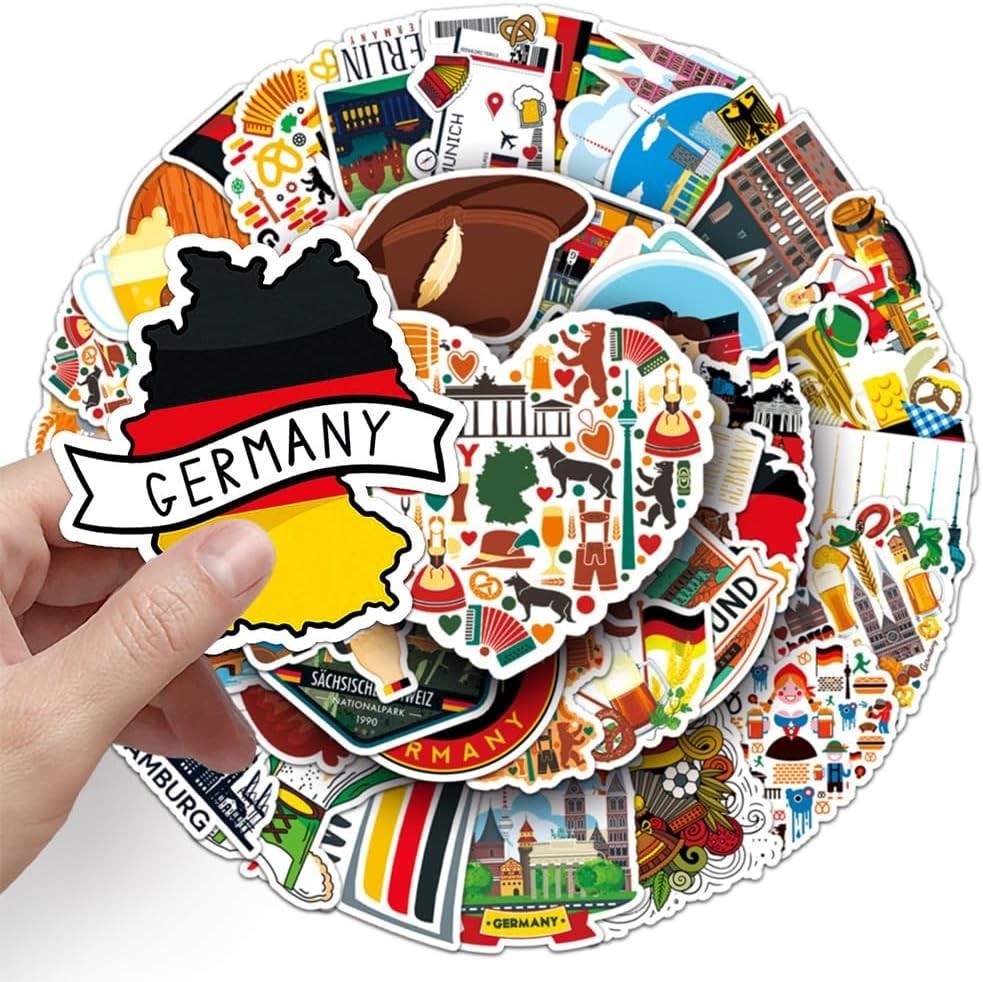 Stickers |50Pcs German Waterproof Vinyl Decals | Removable Reusable Peel & St…