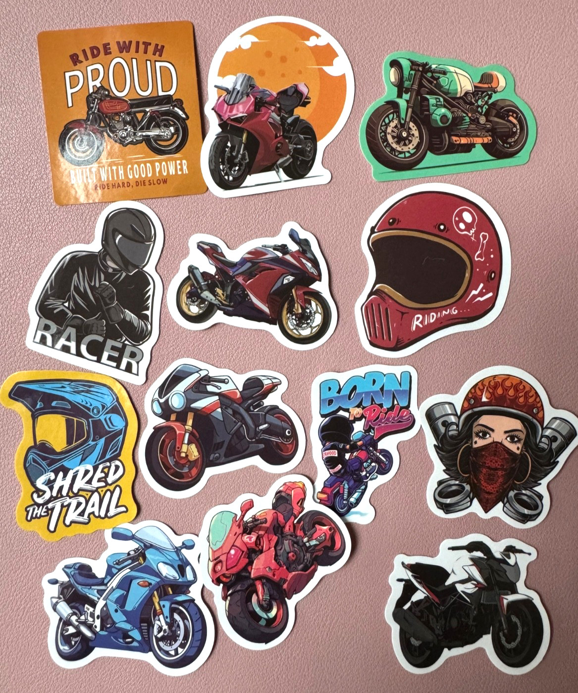 Retro Motorcycle Stickers Motorcycle Club Stickers 7pcs Random Mix
