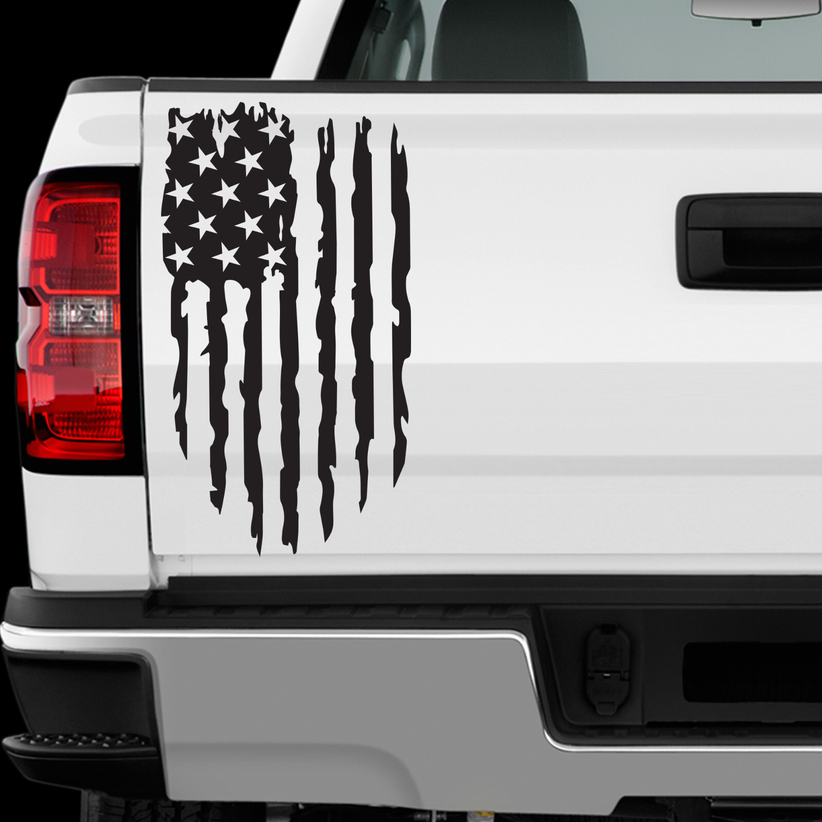 US American Flag Distressed sticker Allsize regular & Chrome Mirror Vinyl Colors