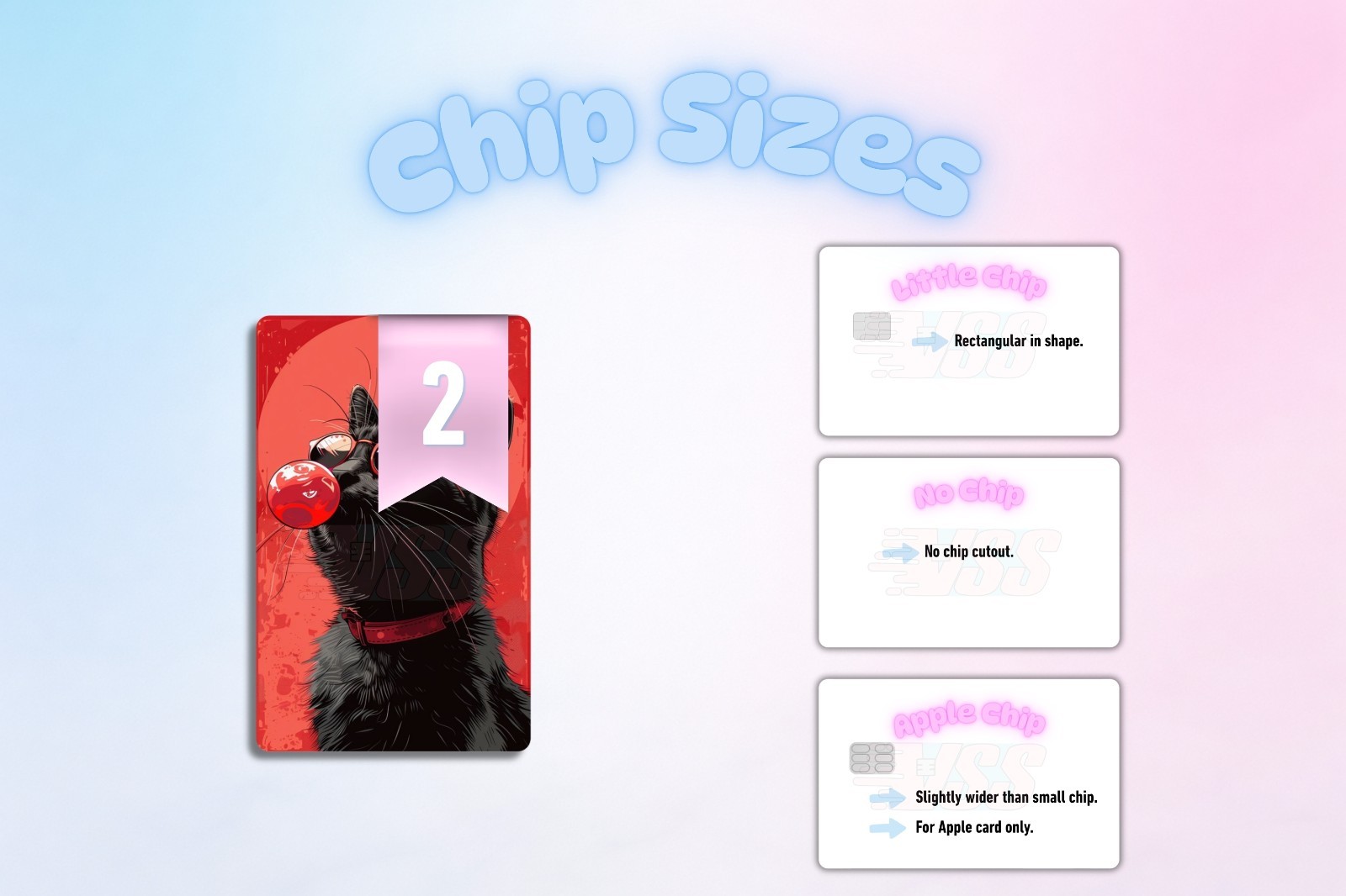 3‑Pack Cute Black Cat Card Skins – Vinyl Credit & Debit Card Covers | Durable