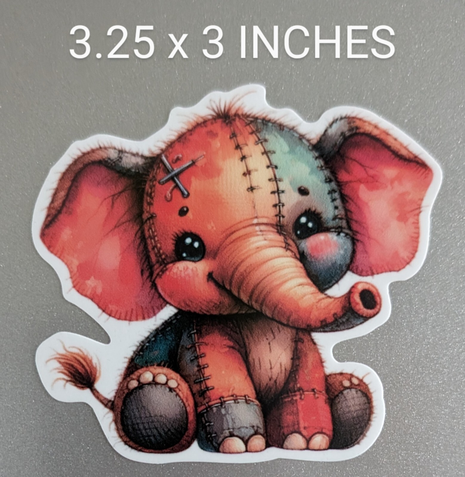 3.25" Patchwork Elephant Decal Vinyl Sticker Cute Baby Zoo Animal Wildlife Life