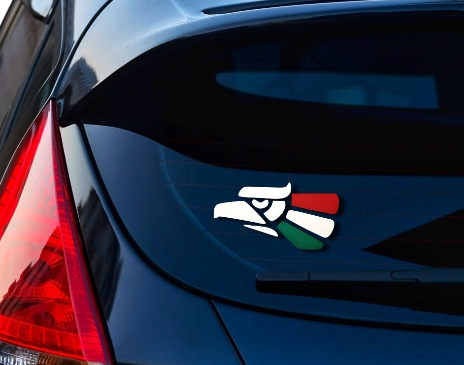 Mexican Pride Eagle Symbol 6×3 Vinyl Decal for Auto, Walls, 6 Year Durability
