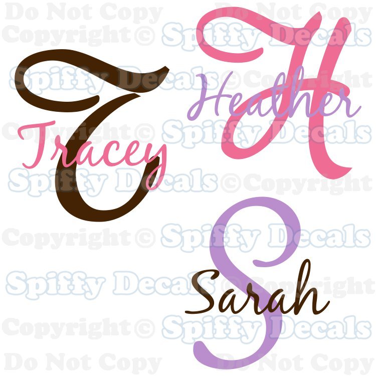 PERSONALIZED MONOGRAM NAME Vinyl Wall Decal Sticker