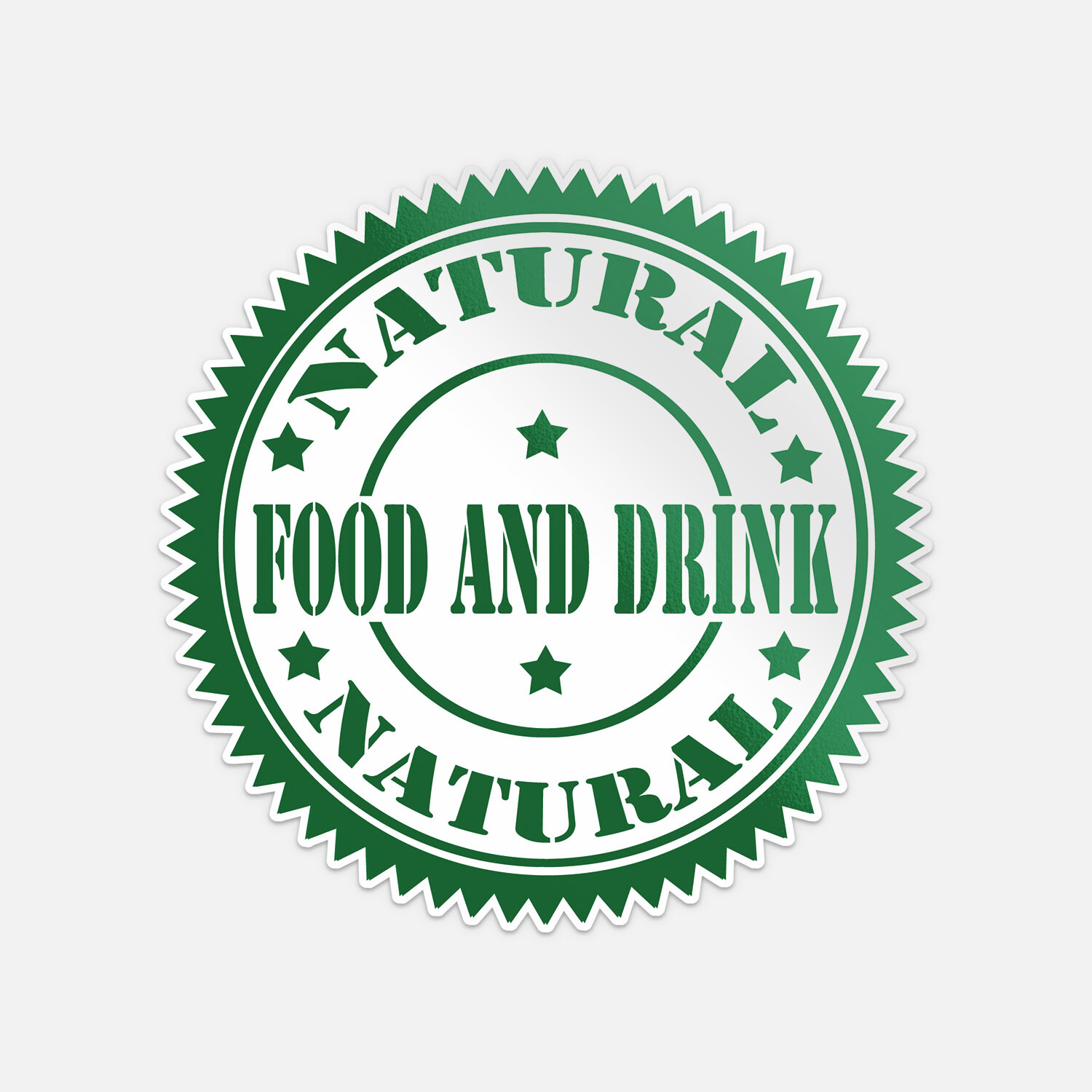 Rubber Stamp Natural Food And Drink Vinyl Sticker Decal