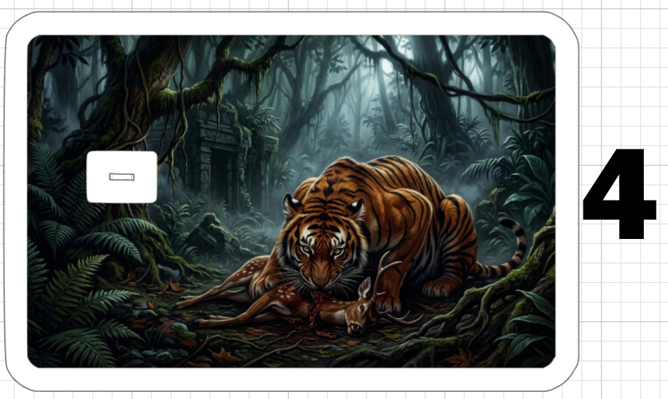 Tiger Art ATM Debit Credit Gift Card Sticker Skin Rainbow Cat White Bengal Anime